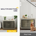 Load image into Gallery viewer, Dog Crate Furniture on Wheels, Dog Cage End Side Table with Lockable Double Doors, for Large Breeds, 100 x 60 x 73.5cm, Grey