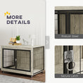 Load image into Gallery viewer, Dog Crate Furniture on Wheels, Dog Cage End Side Table with Lockable Double Doors, for Large Breeds, 100 x 60 x 73.5cm, Grey
