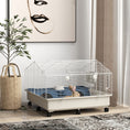 Load image into Gallery viewer, PawHut Small Animal Cage, Rolling Guinea Pig Cage with Water Bottle, Hay Feeder, Food Dish, Ramp, Rabbit Cage for Bunny, Guinea Pigs, Hedgehogs, 35" x 35" x 25", White