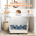 Load image into Gallery viewer, PawHut Small Animal Cage, Rolling Guinea Pig Cage with Water Bottle, Hay Feeder, Food Dish, Ramp, Rabbit Cage for Bunny, Guinea Pigs, Hedgehogs, 35" x 35" x 25", White