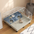 Load image into Gallery viewer, PawHut Small Animal Cage, Rolling Guinea Pig Cage with Water Bottle, Hay Feeder, Food Dish, Ramp, Rabbit Cage for Bunny, Guinea Pigs, Hedgehogs, 35" x 35" x 25", White