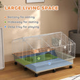 Load image into Gallery viewer, PawHut Small Animal Cage, Rolling Guinea Pig Cage with Water Bottle, Hay Feeder, Food Dish, Ramp, Rabbit Cage for Bunny, Guinea Pigs, Hedgehogs, 35" x 35" x 25", White