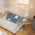 Load image into Gallery viewer, PawHut Small Animal Cage, Rolling Guinea Pig Cage with Water Bottle, Hay Feeder, Food Dish, Ramp, Rabbit Cage for Bunny, Guinea Pigs, Hedgehogs, 35" x 35" x 25", White