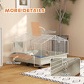 Load image into Gallery viewer, PawHut Small Animal Cage, Rolling Guinea Pig Cage with Water Bottle, Hay Feeder, Food Dish, Ramp, Rabbit Cage for Bunny, Guinea Pigs, Hedgehogs, 35" x 35" x 25", White