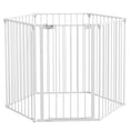 Load image into Gallery viewer, 2 in 1 Multifunctional Dog Pen, Safety Pet Gate, 6 Panels Dog Playpen with Double-Locking Door, Foldable Dog Barrier for Medium Dogs, 90Hcm - White