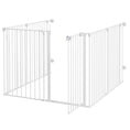 Load image into Gallery viewer, 2 in 1 Multifunctional Dog Pen, Safety Pet Gate, 6 Panels Dog Playpen with Double-Locking Door, Foldable Dog Barrier for Medium Dogs, 90Hcm - White