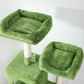 Charger l'image dans la visionneuse de la galerie, Cat Tree, 70" Multi-Level Cat Tower for Indoor with 2 Condos, 2 Plush Top Perches, Hammock, Platforms, Toy Balls, Sisal Scratching Posts and Board, Green