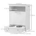 Gallery viewerに画像を読み込む, Cat Dog Feeding Station, Dog Food Storage Cabinet, Pet Feeder Container with Raised Bowls and Hanger for Feeding & Watering Supplies, White