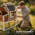 Load image into Gallery viewer, 71" Chicken Coop for 3 Chickens, Wooden Hen House Outdoor Duck House with Run, Removable Tray, Nesting Box, Waterproof Asphalt Roof, Ramp and Perches, Bunny Hutch, Brown