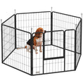 Load image into Gallery viewer, Dog Playpen, Wide 31.5"W Heavy-Duty Metal Puppy Play Pen, Pet Exercise Fences for Outside and Indoor, DIY Design with Door for Medium Dogs, 6 Panels, 31.5"H