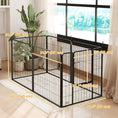 Load image into Gallery viewer, Dog Playpen, Wide 31.5"W Heavy-Duty Metal Puppy Play Pen, Pet Exercise Fences for Outside and Indoor, DIY Design with Door for Medium Dogs, 6 Panels, 31.5"H
