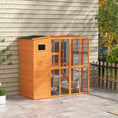 Load image into Gallery viewer, Large Catio Outdoor Cat Enclosure Weatherproof Cat House with Cat Condo, Indoor Wooden Cat Cage Pet Kennel, 77"L x 38"W x 69"H, Orange