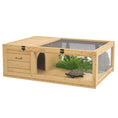 Load image into Gallery viewer, Tortoise House with Mesh Roof, Small Reptile Wooden House, Tortoise Enclosure with Removable Side Panel, for Indoor - Light Yellow