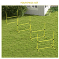 Load image into Gallery viewer, PawHut 4 Piece Dog Agility Training Equipment for Dog Agility Course with Adjustable Height Jump Bars, Included Carry Bag, & Displacing Top Bar, Yellow