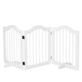 Load image into Gallery viewer, Freestanding Pet Gate Wooden Dog Gate with Support Feet Foldable Pet Fence Safety Barrier for the House Doorway Stairs White