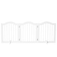 Load image into Gallery viewer, Freestanding Pet Gate Wooden Dog Gate with Support Feet Foldable Pet Fence Safety Barrier for the House Doorway Stairs White