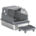 Load image into Gallery viewer, Stainless Steel Cat Litter Box with Flip Lid, XXL Enclosed Litter Box, High Sided, Step, Metal Scoop, 2 Deodorizing Bags, Easy Clean, Anti-Leak, Odor Control, for Multi & Big Cats, 28"x20"x18"