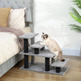 Load image into Gallery viewer, Pet Stairs, Cat Stairs with 2/3/4-Step Flexible Setup for Bed, Sofa, Pet Steps with Scratching Posts for Indoor Cats/Dogs to Climb High Bed and Couch, Gray