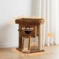 Charger l'image dans la visionneuse de la galerie, Cat Tree, Small Cat Tower with Perch, Scratching Post, Pet Condo, Toy Ball for Kitty, Indoor Use, Leopard Print