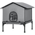 Load image into Gallery viewer, Outdoor Cat House, Waterproof Insulated Cat Kennel with Elevated Base, Cushion, Foldable Feral Kitty Shelter for Indoor Outdoor Kittens, Grey