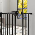 Load image into Gallery viewer, Dog Gate Stair Gate Pressure Fit Pets Barrier Auto Close for Doorway Hallway, 74-94cm Wide Adjustable, Black