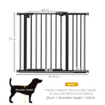 Load image into Gallery viewer, Dog Gate Stair Gate Pressure Fit Pets Barrier Auto Close for Doorway Hallway, 74-94cm Wide Adjustable, Black