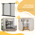 Load image into Gallery viewer, Dog Gate Stair Gate Pressure Fit Pets Barrier Auto Close for Doorway Hallway, 74-94cm Wide Adjustable, Black