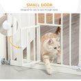 Load image into Gallery viewer, 36"H Dog Gate with Cat Door, Pet Gate with Small Door, Easy Open Indoor Dog Gates for Doorways, House, Stair, 29"-31.5" Long, White