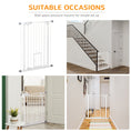 Load image into Gallery viewer, 36"H Dog Gate with Cat Door, Pet Gate with Small Door, Easy Open Indoor Dog Gates for Doorways, House, Stair, 29"-31.5" Long, White