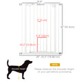 Load image into Gallery viewer, 36"H Dog Gate with Cat Door, Pet Gate with Small Door, Easy Open Indoor Dog Gates for Doorways, House, Stair, 29"-31.5" Long, White