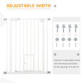 Load image into Gallery viewer, 36"H Dog Gate with Cat Door, Pet Gate with Small Door, Easy Open Indoor Dog Gates for Doorways, House, Stair, 29"-31.5" Long, White