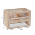 Load image into Gallery viewer, Wooden Hamster Cage Mouse Mice Rodent Small Animals Hutch Exercise Play House 60 x 35 x 42cm, Natural Wood Finish