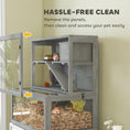 Load image into Gallery viewer, Wooden Hamster Cage, Large Gerbil Cage with Hut, Wheel, Ramps, 3 Tier Small Animal Habitat with Removable Viewing Panels, 80 x 50 x 84 cm, Grey