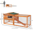 Load image into Gallery viewer, 61'' L 2-Story Rabbit Hutch Bunny Cage Small Animal House with Pull Out Tray, Detachable Run, Ramp, for Indoor Outdoor, Orange