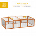 Load image into Gallery viewer, Rabbit Run Wooden Rabbit Hutch Cage 6ft with Wire Mesh, Openable Roof, Play Space for Outdoor, 181 x 100 x 48 cm, Natural Wood Finish