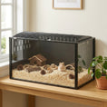 Charger l'image dans la visionneuse de la galerie, Hamster Cage, Large Hamster Habitats Steel Frame Chewproof, 0.53m² Transparent Small Animal Cage, Deep Bedding Space for Pets Enrichment, Openable Top, for Rats, Syrian, 41"