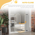 Load image into Gallery viewer, Pressure Fit Dog Stair Gate No Drilling Safety Gate Auto Close for Doorways, Hallways, 74-94cm Adjustable, 78cm Tall, White