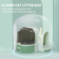 Load image into Gallery viewer, 2 in 1 Cat Litter Box Cat House, Hooded Cat Litter Tray, with Drawer Pans, Scoop, Openable Cover - Green