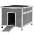 Load image into Gallery viewer, PawHut Duck Coop, Wooden Rabbit Hutch with Openable Roof, Removable Floor, Double Doors, Ramp, Weatherproof Pet House, Small Animal Outdoor Shelter for 3-6 Chickens, Geese 30" x 38" x 30"