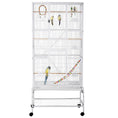 Load image into Gallery viewer, 71" Bird Cage, 3 Tier Large Parrot Cage with Wheels, Perches, Ramp, Storage Shelf, Toys for Canaries, Finches, Cockatiels, Parakeets, White