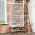 Load image into Gallery viewer, 71" Bird Cage, 3 Tier Large Parrot Cage with Wheels, Perches, Ramp, Storage Shelf, Toys for Canaries, Finches, Cockatiels, Parakeets, White