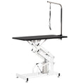 Charger l'image dans la visionneuse de la galerie, 43"L Hydraulic Dog Grooming Table, Deluxe Professional Z-Lift Adjustable Height UP 440lbs for Small Medium Large Pet Dogs, with Safety Leash - Black