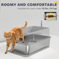 Charger l'image dans la visionneuse de la galerie, Stainless Steel Cat Litter Box, XL Kitty Litter Box for Big and Multiple Cats with High Wall Side, Scoop, Anti-Leakage, Easy Cleaning & Odor Free