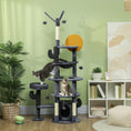 Load image into Gallery viewer, 71" Tall Cat Tree, Multi-Level Cat Tower for Indoor, Corner DIY Design with Scratching Posts, Sisal Pad, Condo, Bed, Hammock, Platforms, Balls, Activity Center, Dark Grey