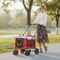 Load image into Gallery viewer, Dog Pram Dog Stroller Pet Pushchair with Detachable Carrier Soft Padding, Safety Leashes, for Mini and Small Dogs - Red