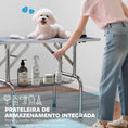 Charger l'image dans la visionneuse de la galerie, 43"L Dog Grooming Table, Pet Foldable Grooming Table with 8"- 32" Adjustable Arm, Two Nooses, Mesh Tray and Rubber Top for Large Medium Small Pets, Blue