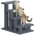 Load image into Gallery viewer, 4-Step Multi-Level Carpeted Cat Scratching Post Pet Stairs, Grey
