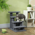 Load image into Gallery viewer, 4-Step Multi-Level Carpeted Cat Scratching Post Pet Stairs, Grey