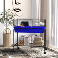 Load image into Gallery viewer, PawHut Two- Story Small Animal Cage Removable from Stand, Guinea Pig Cage, Hedgehog Cage, Chinchilla Cage, Ferret, with Shelf & Wheels, Pet Habitat, 33" x 18.5" x 35" , Blue