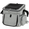 Load image into Gallery viewer, Dog Bike Basket, Soft-Sided Pet Carrier with Security Leash, Mesh Door & Window, Plush Cushion, Bowl for Small Dogs Cats, Up to 5 kg, Portable Breathable, Light Grey